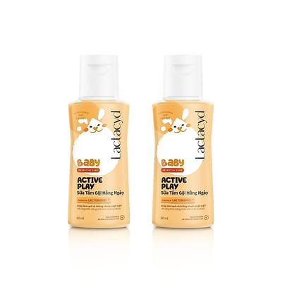 [Quà tặng không bán] Bộ 2 chai Sữa Tắm Gội Trẻ Em Lactacyd Active Play 60ml
