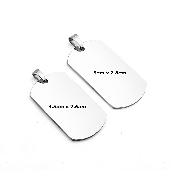MD080 Mặt dây chuyền inox thẻ bài dogtag quân đội lính
