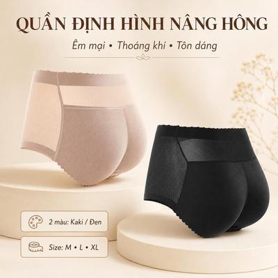 Quần định hình vòng 3, Quần lót nữ cạp cao, màu kaki đen, size M L XL, nâng form tự nhiên, mặc êm nhẹ