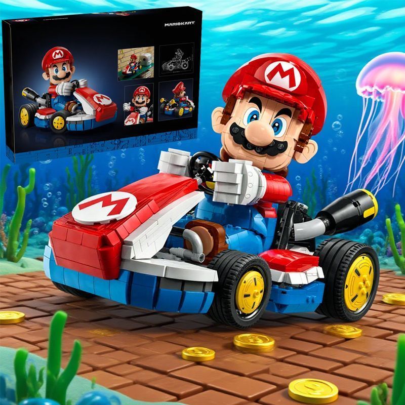 Tương thích với Mario Kart Khối xây dựng Đồ chơi Super Mario Đồ chơi lắp ráp giáo dục Mô hình cậu bé