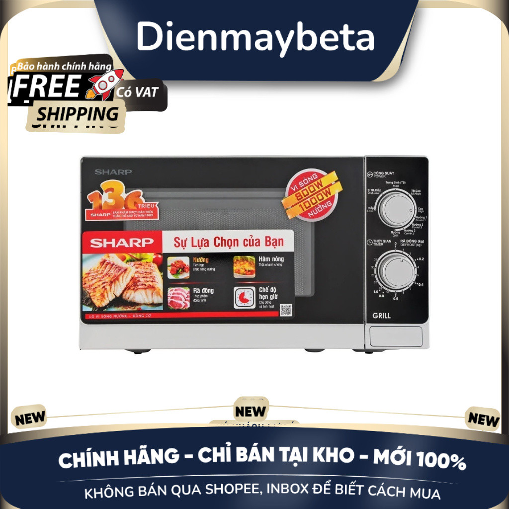 [KHÔNG BÁN QUA SHOPEE] Lò vi sóng Sharp 20 lít R-G222VN  - DMK