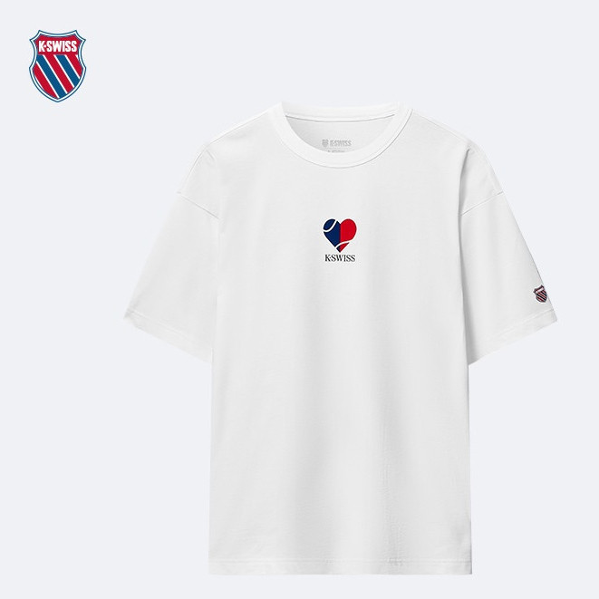 Áo thun ngắn tay Cotton nguyên chất in hình hợp thời trang mới Kswiss