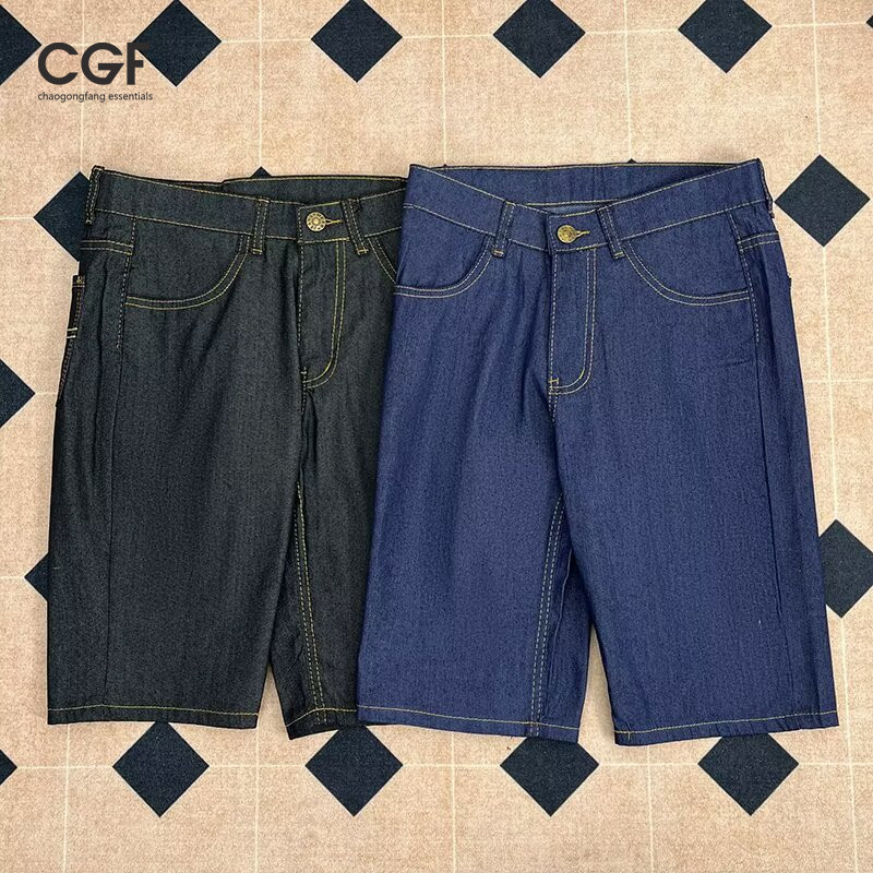 Quần short nam Quần short Denim Baggy Quần short ống thẳng thông thường