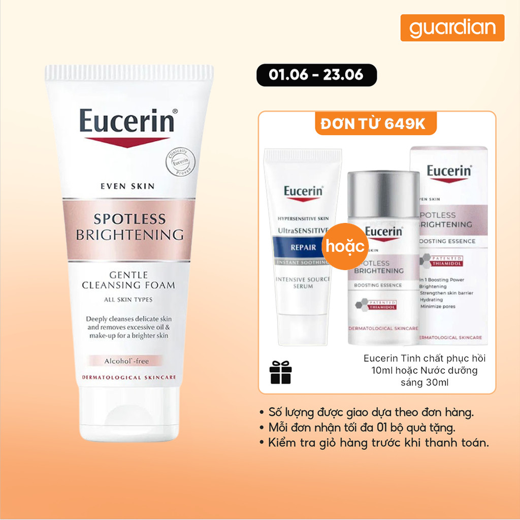 Sữa Rửa Mặt Hỗ Trợ Sáng Da Tạo Bọt Eucerin 50G
