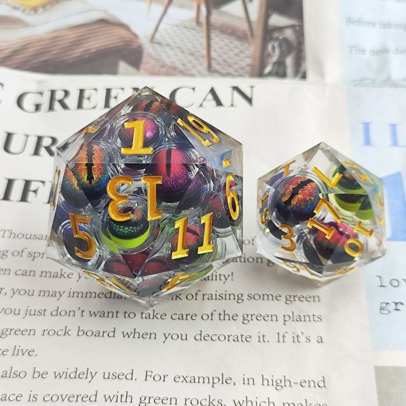 Kích thước lớn D20 Nhựa Longan Liquid Glitter D20 Cthulhu Running Team Dungeons and Dragons D20