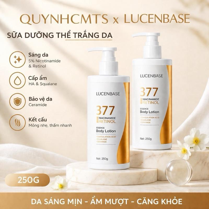 Dưỡng Thể Lucenbase 377 Niacinamide + Retinol Essence Body Lotion 250g