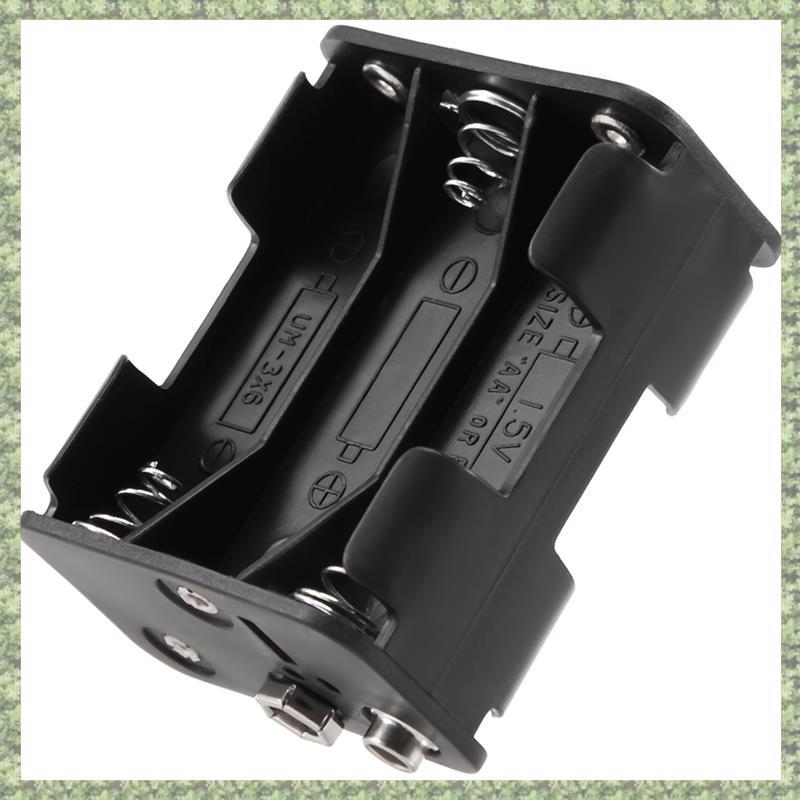 (C Z G L) Hộp đựng pin AA hai mặt lò xo 6 x 1.5 V Màu đen