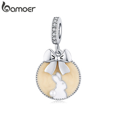 Bamoer Charms Hạt Nơ Thỏ Phụ Kiện DIY Vòng Tay Cho Nữ Quà Tặng