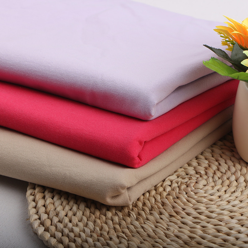 Màu Trơn Bốn Mặt Co Giãn Chải Cotton Nguyên Chất Cotton Terry Cotton Dệt Kim Vải Áo Thể Thao Vải MQ3