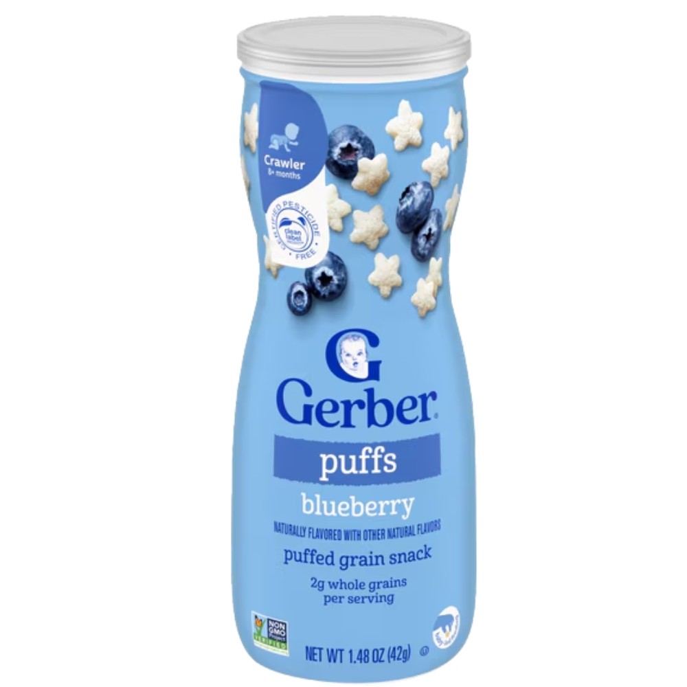 [MALL] Bánh Gerber Puffs vị việt quất 42g cho bé 8 tháng - Nhập khẩu chính hãng