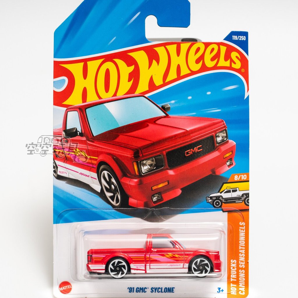 Không. 119 '91 GMC SYCLONE Đỏ Hot Wheels Hợp Kim Xe Thể Thao Nhỏ