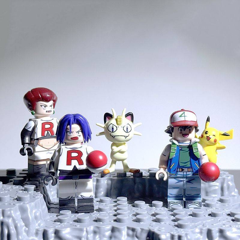 Pet Elf Xiaozhi Pikachu Wu Zang Xiaojiro Meow Rockets Domestic Building Blocks Doll Building Blocks 