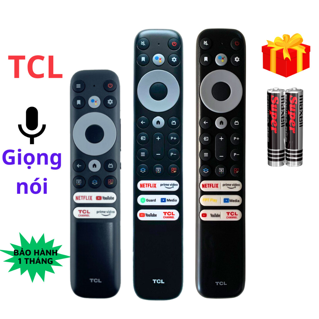 Remote điều khiển tivi TCL Mã 01 Giọng nói 2021, điều khiển TV TCL 55P635 - Tặng pin - T&U Remote