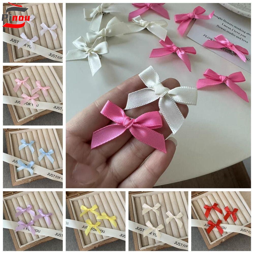 POOU 10 Chân Tóc Búp Bê Cotton, Kẹp Tóc Giả Búp Bê Mini DIY, Kẹp Đầu Búp Bê 4cm Nơ Nhỏ Kẹp Tóc Sinh 