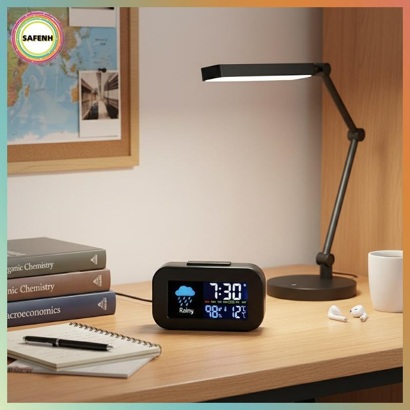 SAFENH Weather Station Clo: Máy theo dõi nhiệt độ & độ ẩm, Màn hình màu sắc, Phòng ngủ VN