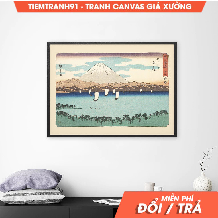 Tranh treo tường, Japanese Ukiyo e Poster Utagawa Hiroshige - Tokaido Road 1847 Poster, Japan Poster