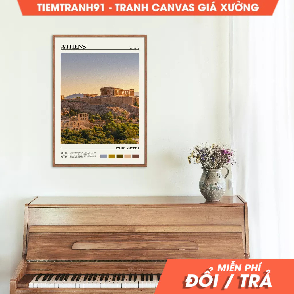 Tranh treo tường, Oil Paint, Athens Wall Art, Athens Poster, Athens Photo, Athens Wall Decor, Greece
