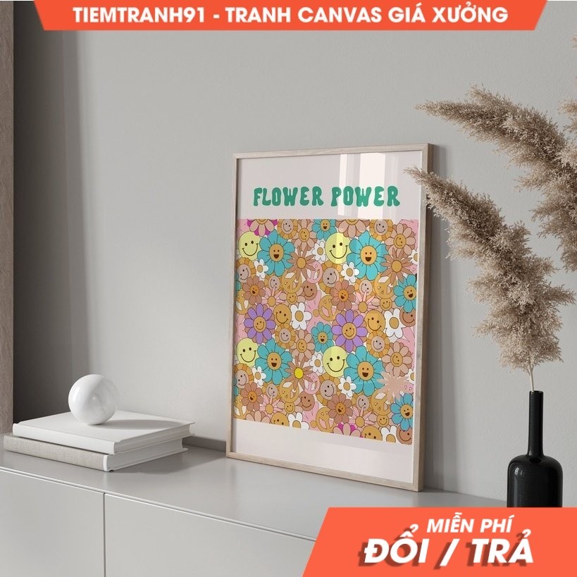 Tranh treo tường Retro Gallery, Retro Wall Decor, Funky,Trendy 70s Poster, tặng kèm đinh treo, nhận 