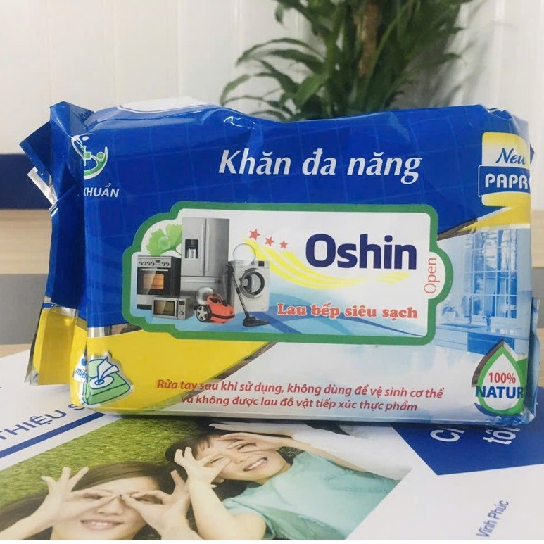 Khăn Ướt Lau Bếp Đa Năng Oshin 50 Tờ Siêu Tiết Kiệm, Lau Sạch Bề Mặt Bếp, Kính