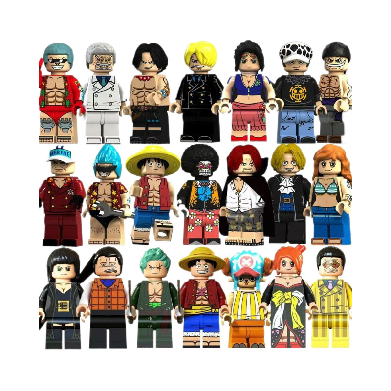 Tương thích với Lego One Piece One Piece Luffy Zoro Nami Chopper Frankie Khối xây dựng lắp ráp Đồ ch