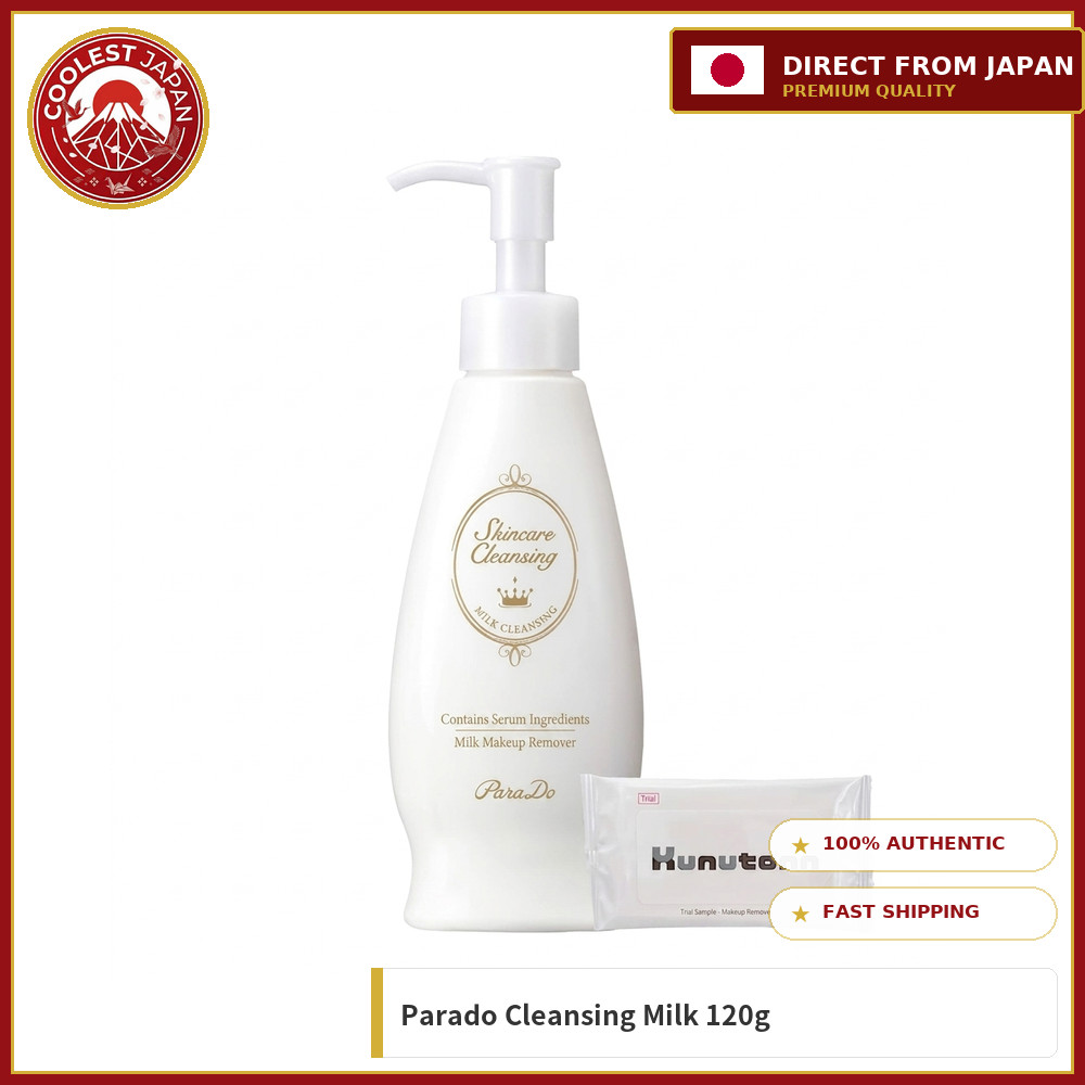 Parado Skin Care Cleansing Milk 120g Makeup Remover Hydrating Wash w/ Kunutonn Wet Sheet