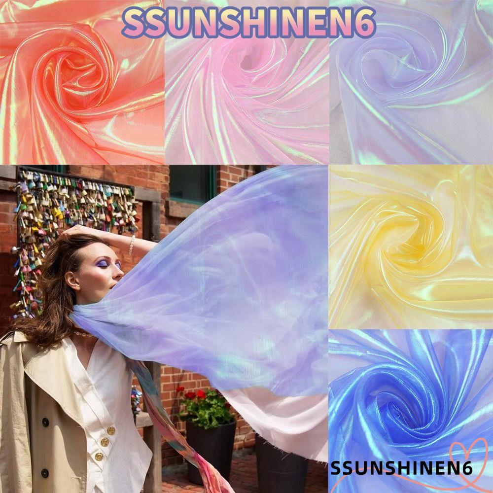 SSUNSHINEN6 Vải Organza, Vải tuyn Laser Trong Suốt Sáng Bóng, Trang Trí Vải Tulle Mỏng Organza Váy T