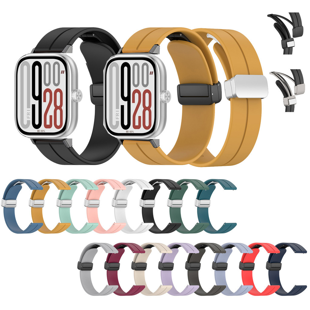Dây đeo silicon Khóa từ tính Dây đeo đồng hồ thể thao cho Redmi Watch 4 5 6 Watch5 Watch6 Xiaomi Mi 