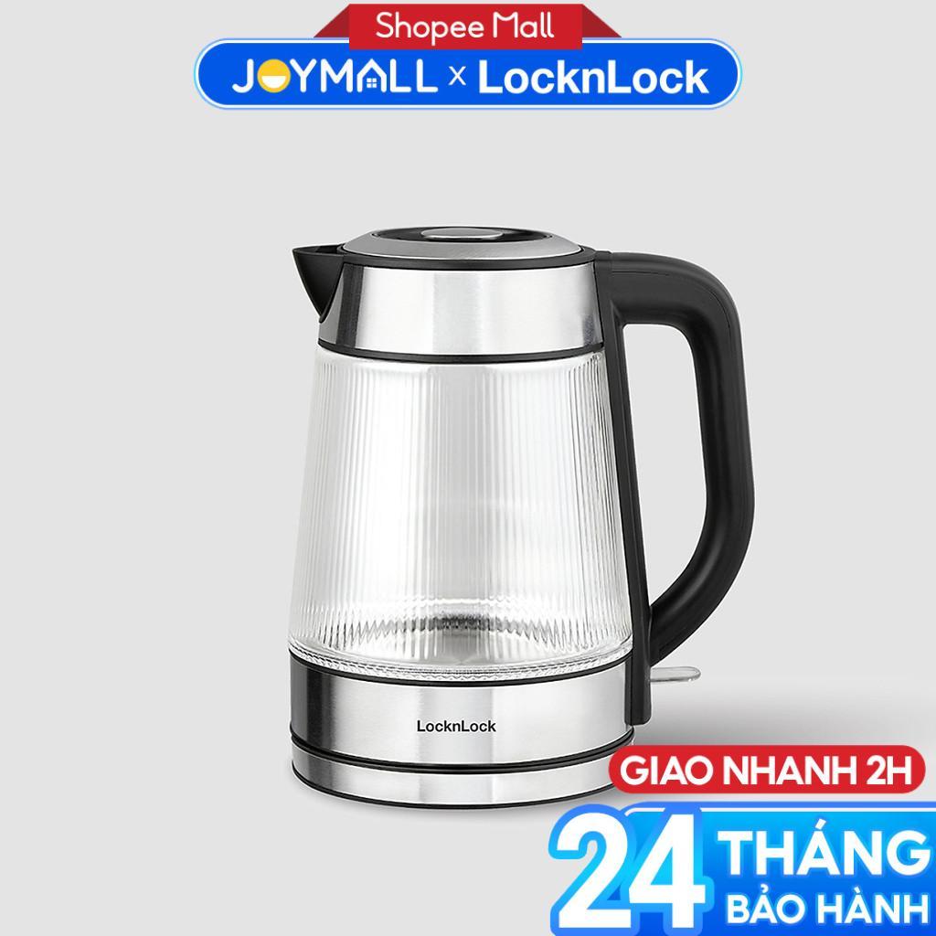 Ấm Đun Siêu Tốc Thủy Tinh Locknlock EJK256BLK EJK418SLV 1.8L, Hàng Chính Hãng, Có Đèn Led - JoyMall