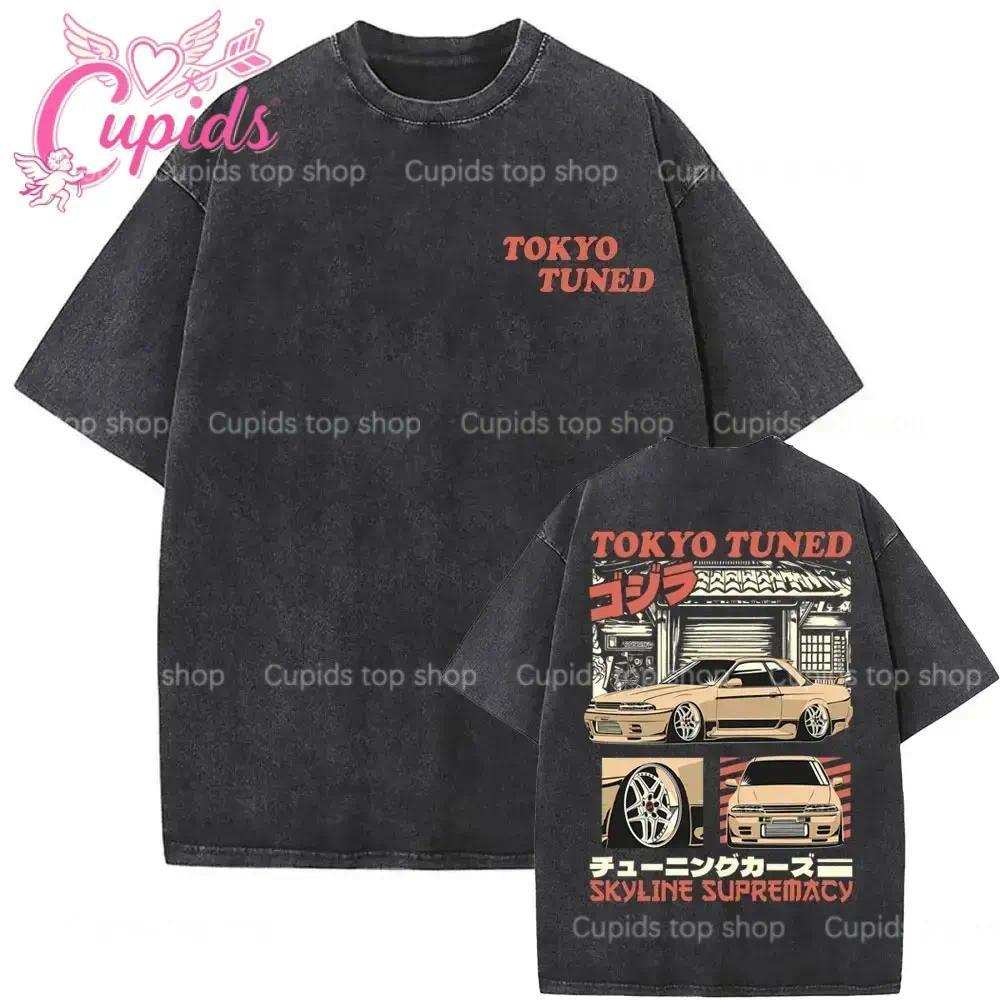 Áo thun Anime Initial D AE86 Drift Akagi RedSuns phong cách cổ điển, áo thun oversized xe đua JDM