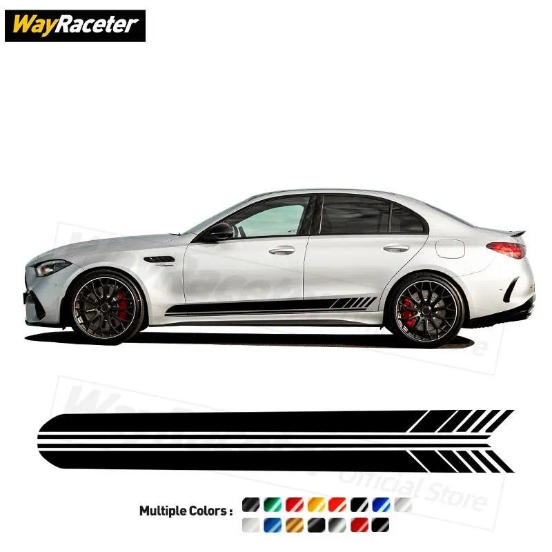 2 Phiên Bản Một Sọc Cửa Bên Miếng Dán Cho Xe Mercedes Benz W206 C63 AMG C43 C300 C220 C180 S206 2022