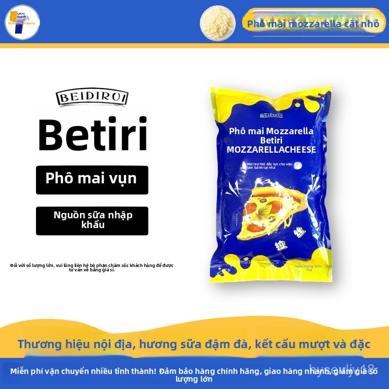 Phô mai bào sợi Original Betyre, phô mai mozzarella. Dải giấy vụn Cơm nướng pizza vị phô mai kem