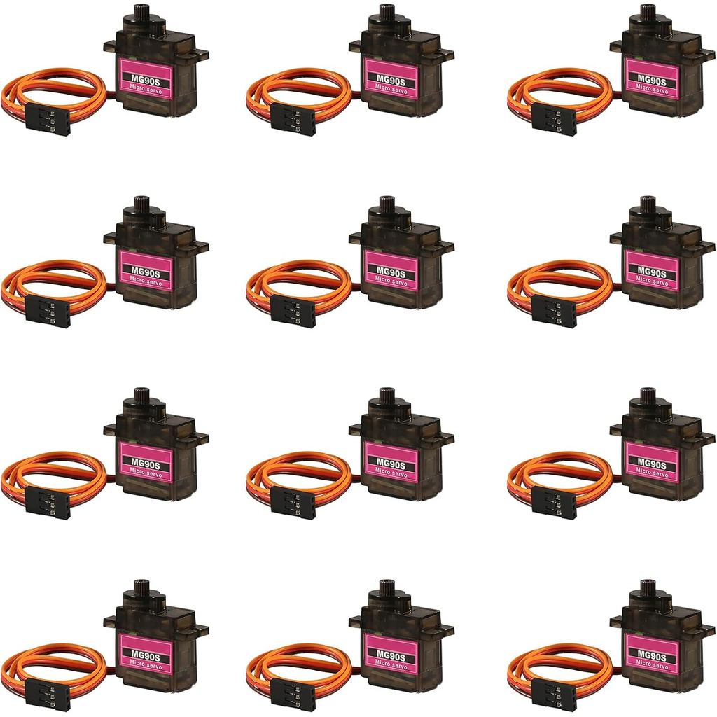 12 CÁI MG90S Servo Micro 360° Động cơ servo 9G Geared Micro servo Motor 9G Robot thông minh Tương th