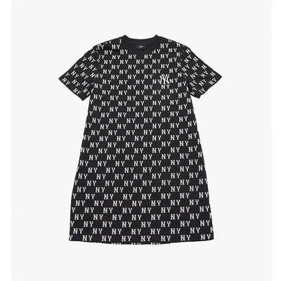 MLB - Đầm mini cổ tròn tay ngắn Classic Monogram_3FOPM0543-50BKS