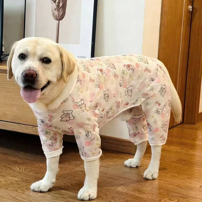 Pet Clothes Dog Summer Thin Breathable Golden Retriever Labrador Border Collie Mesh Sun Protection L