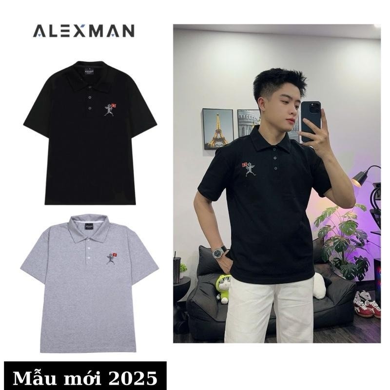 Áo Polo A10 Cotton Việt Nam Cổ Bẻ Thêu Chữ Form Rộng Nam Nữ - ALEXMAN