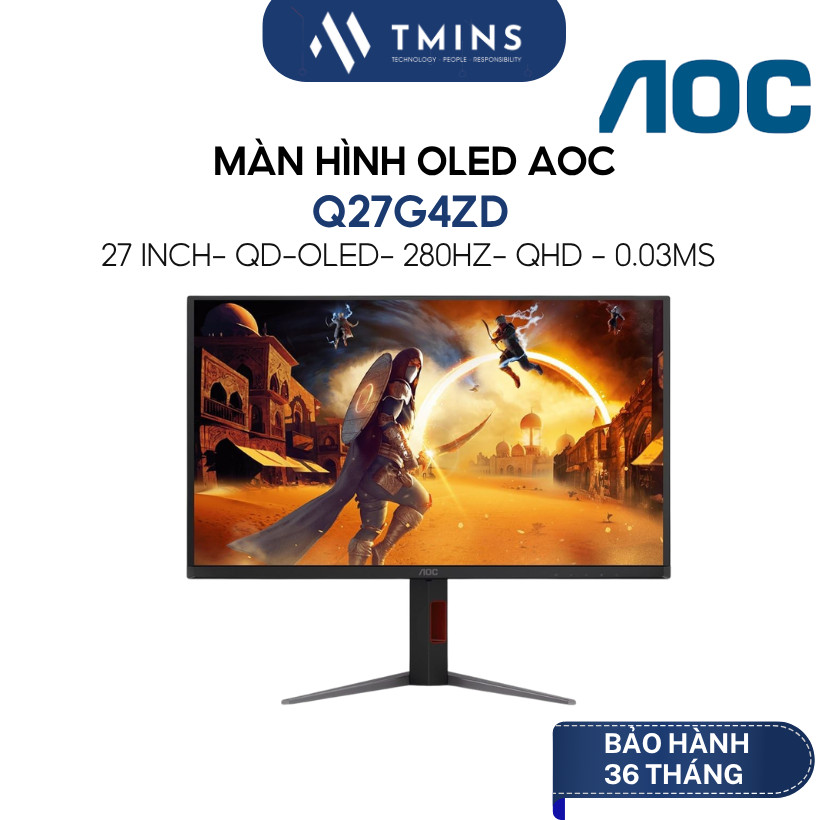 Màn hình OLED AOC Q27G4ZD (27 inch/ QD-OLED/ 2K/ 280Hz/ 0.03ms) - Hàng chính hãng
