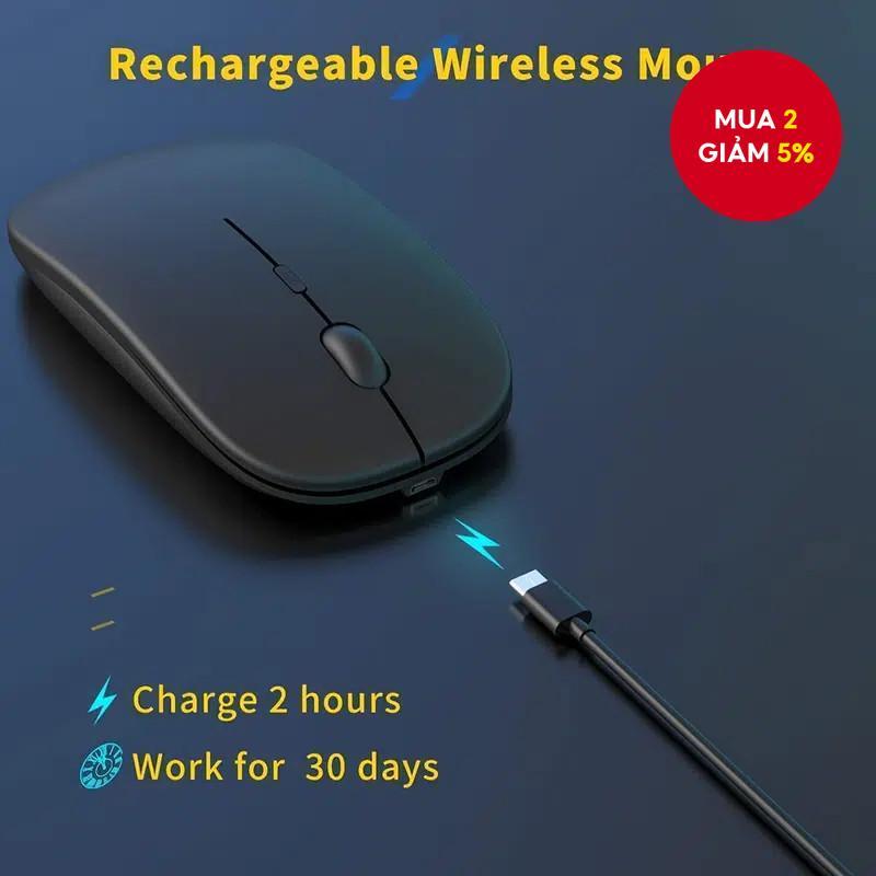 Chuột không dây chế độ kép Bluetooth 5.0 2.4GHz Sạc siêu im lặng USB C PC Điện…