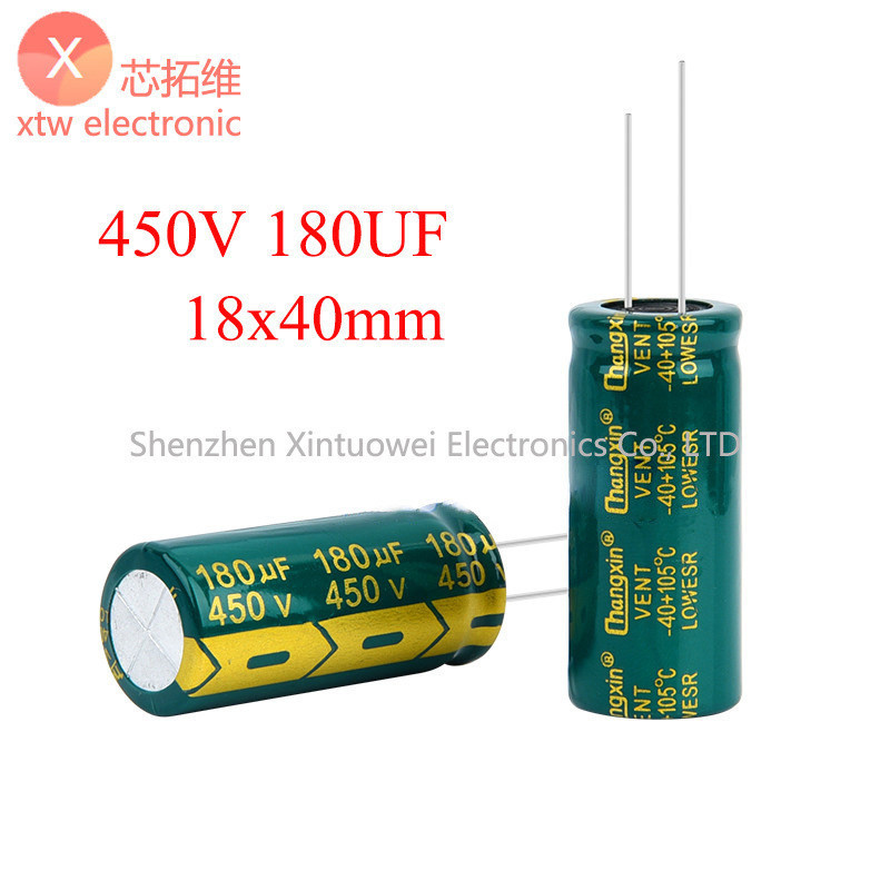 (5 Cái) Tụ Điện Nhôm 450V180UF Tụ Điện Thấp Tần Số Cao 18x40mm 180uF 400V