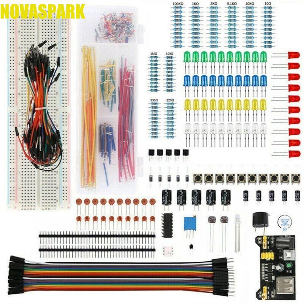NOVASPARK Điện Tử DIY Kit Đèn LED RGB LED Cơ Bản Starter Kit Cho Arduino R3 DIY Project Starter Resi