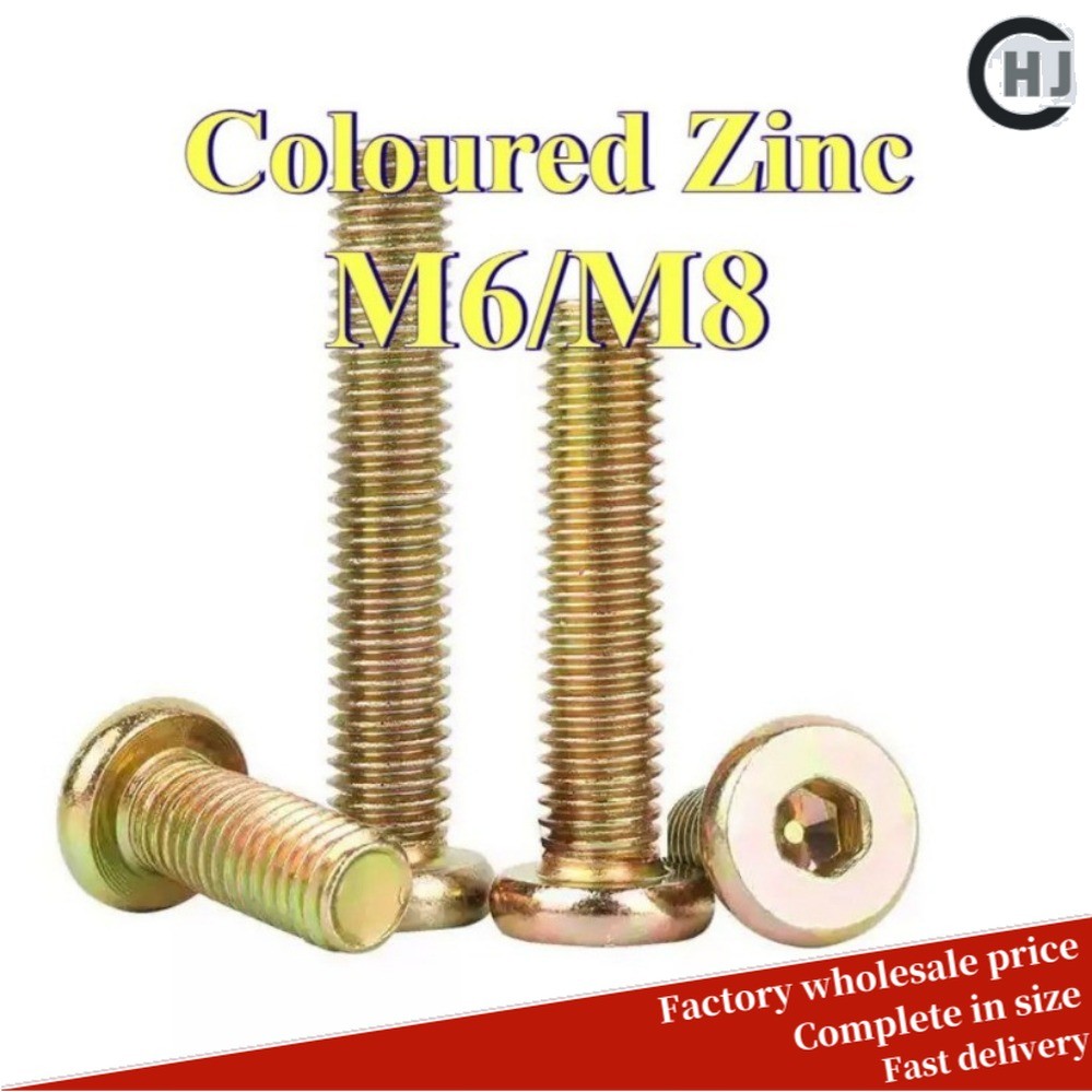 Vít đầu bằng thép mạ kẽm M6X10 M6X12 M6X20 M6X25 M6X30 M6X35 M6X40 chống gỉ cho sửa chữa lắp ráp 60/