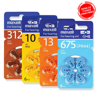 ✅ (Vỉ 6 Viên) Pin Máy Trợ Thính Maxell PR48-13 / PR44-675 / PR536-10 / PR41-312 Chính Hãng