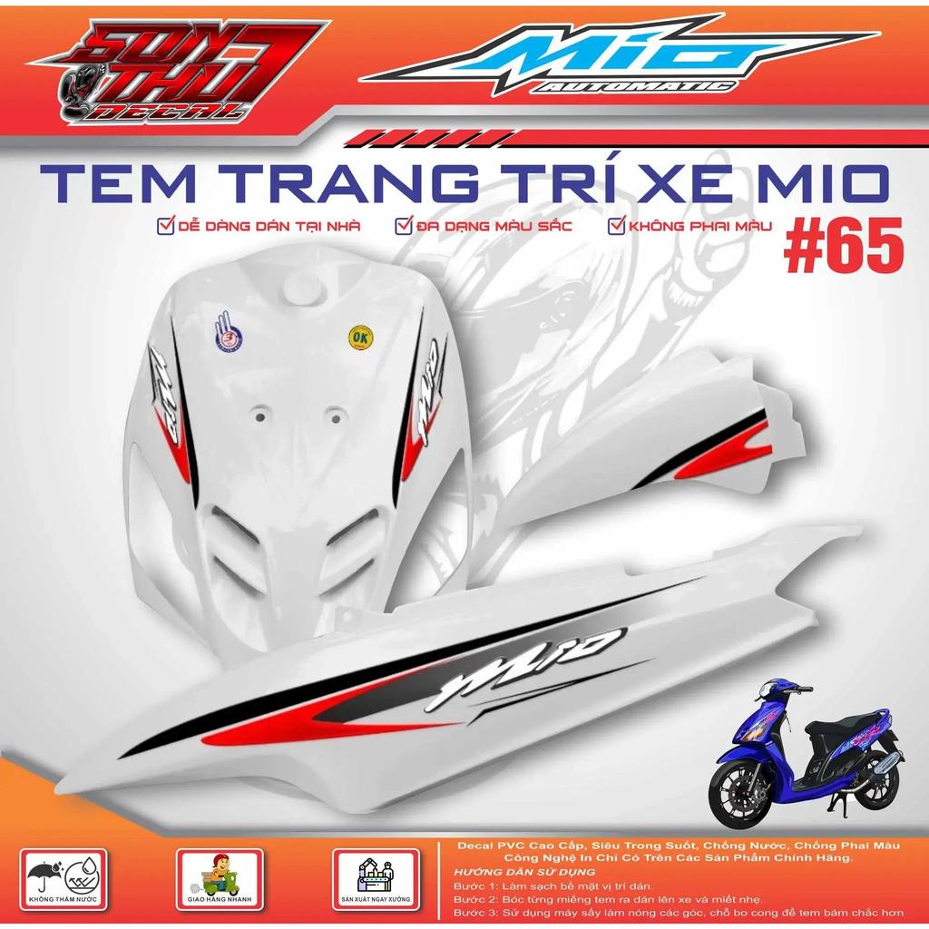 TEM XE MIO CLASSICO SPORT #65 (TEM IN 3 LỚP - SIÊU NÉT - SIÊU ĐẸP - SIÊU CUTE) decal tem xe
