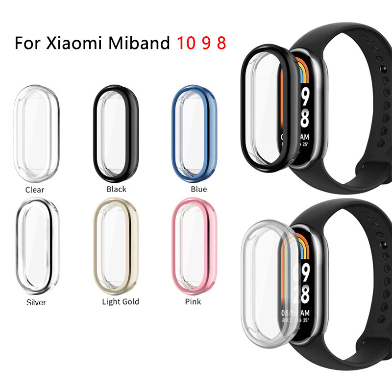 Vỏ bảo vệ trong suốt bằng silicon mềm cho Xiaomi Miband 10 9 8