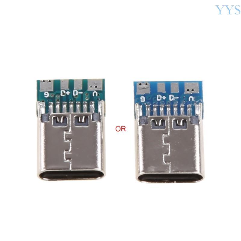 YYS Mini USB Type-C Kết Nối 16 Pin Nữ Hàn Jack Cắm 180 Độ USB Jack