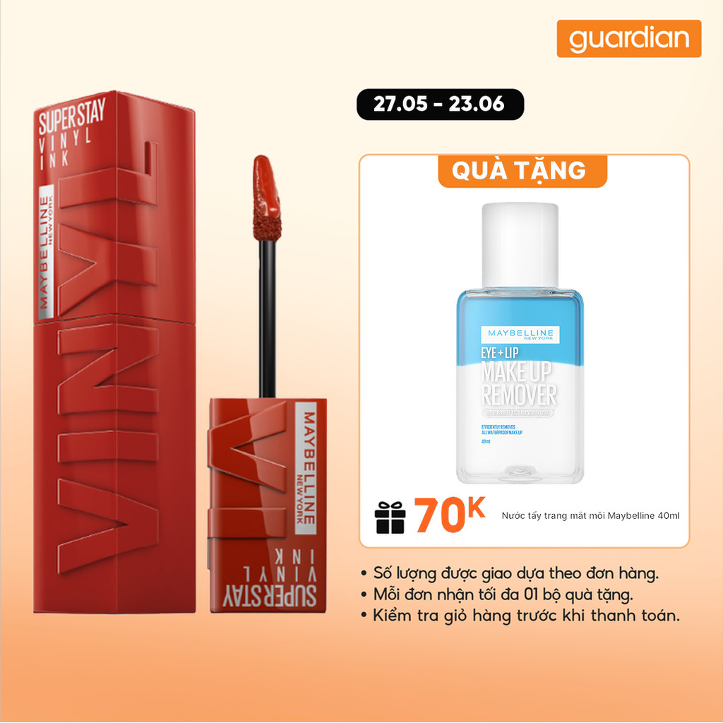 Son Kem Bóng Maybelline Super Stay Vinyl Ink #61 Risky Gạch Đun 4.2ml