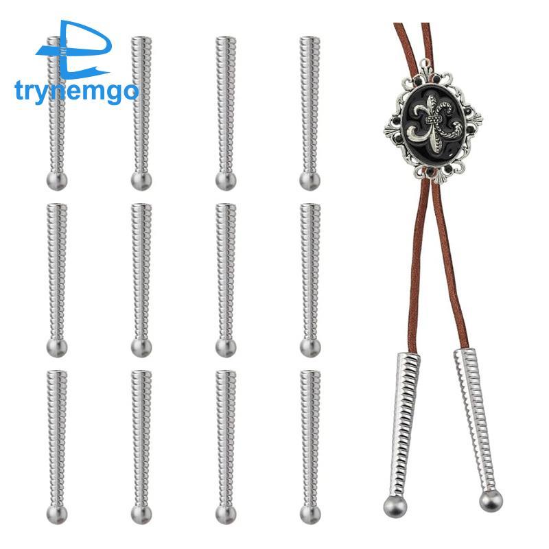 20 Chiếc Bạc Bolo Tie Đầu Mũ Cuối Dây Hợp Kim Dài Đầu Bolo Tie Đầu Bolo Mũ Bolo Phát Hiện Thay Thế C