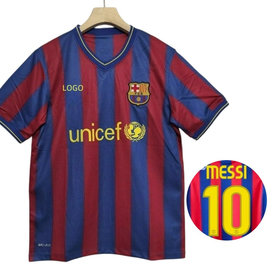 2009 / 10 Barcelona Home Retro Edition Áo bóng đá tay ngắn #10 MESSI