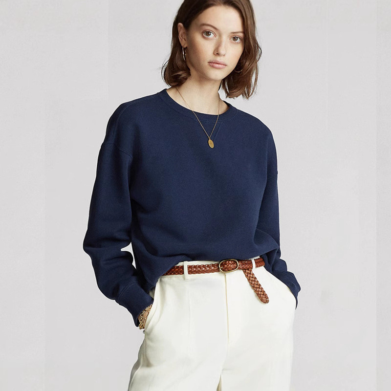 OOMF 2026New Old Money Style RL Fleece-lined sweatshirt, casual pullover jacket, loose fit, youth ro