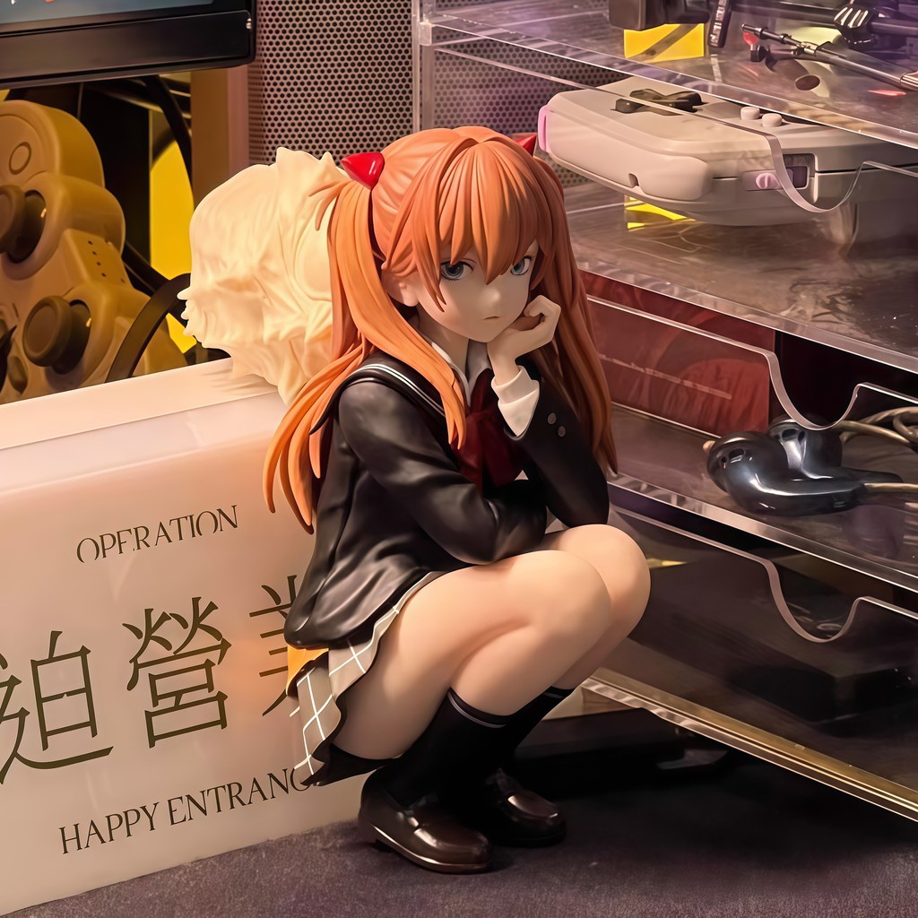 NGGU Asuka in Squatting Pose Figure, Neon Genesis Warrior, Large-Scale 2D Beautiful Girl Anime Figur