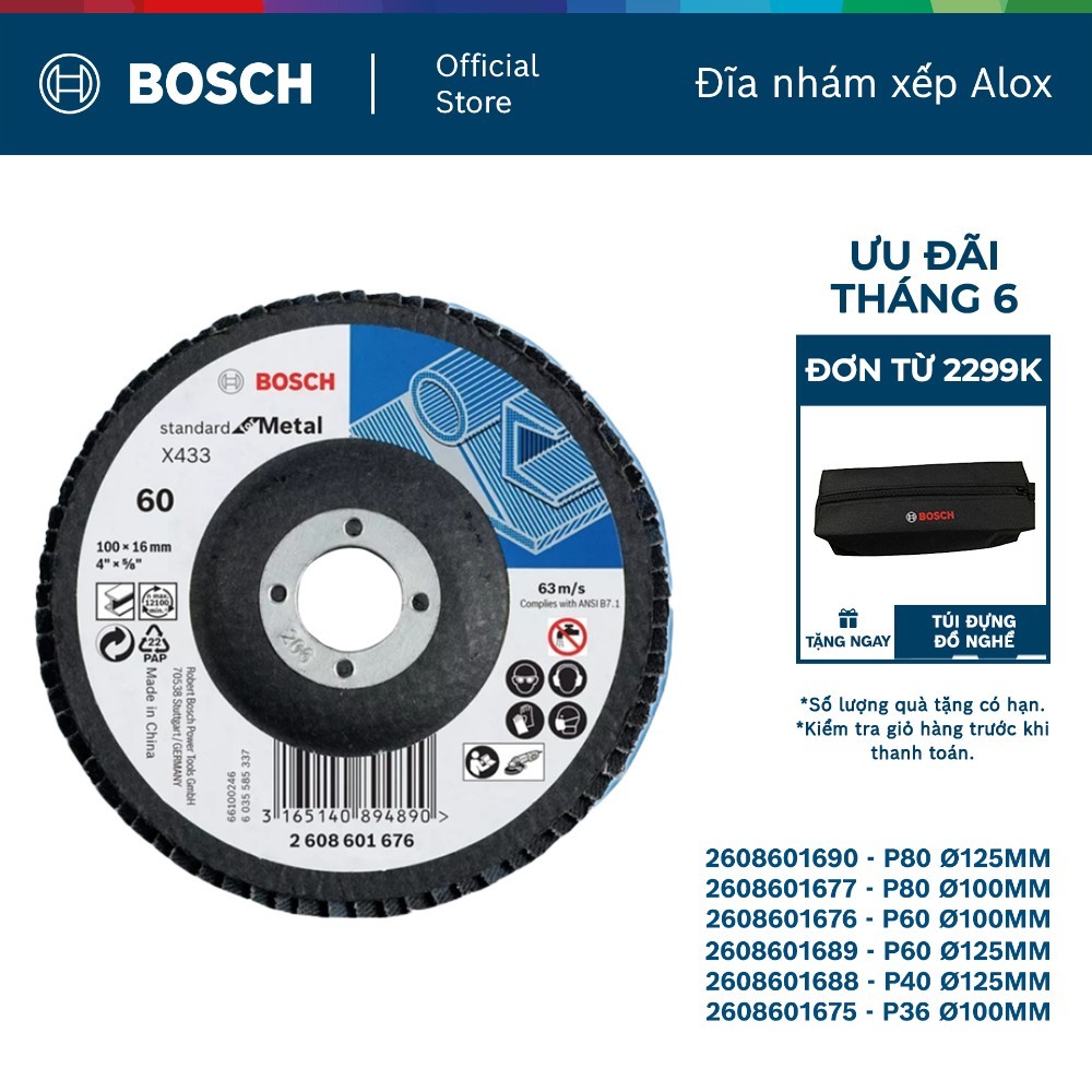 Đĩa nhám xếp Bosch Alox